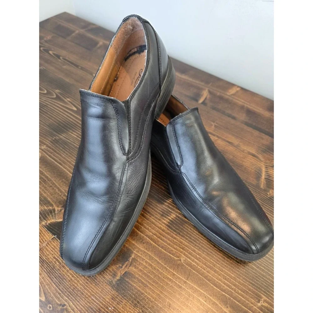GH‎ Bass & Co Glenn Men's Dress Shoes Size 11.5 M Black Leather Slip On Loafers